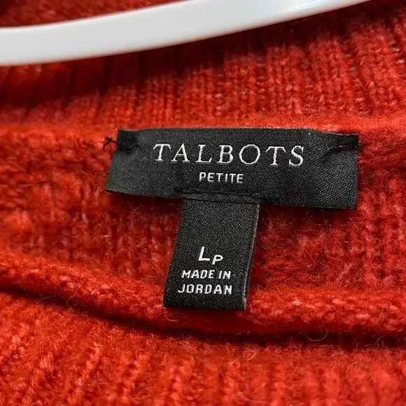 Talbot Lpetite Dark Orange Sweater Acrylic Blend Long Sleeve Cozy Warm - Picture 5 of 6